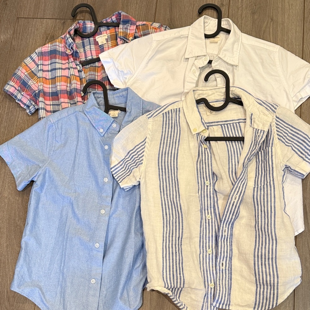 Crewcuts Kids Button Down Shirts - Plaid, White, Blue, Striped